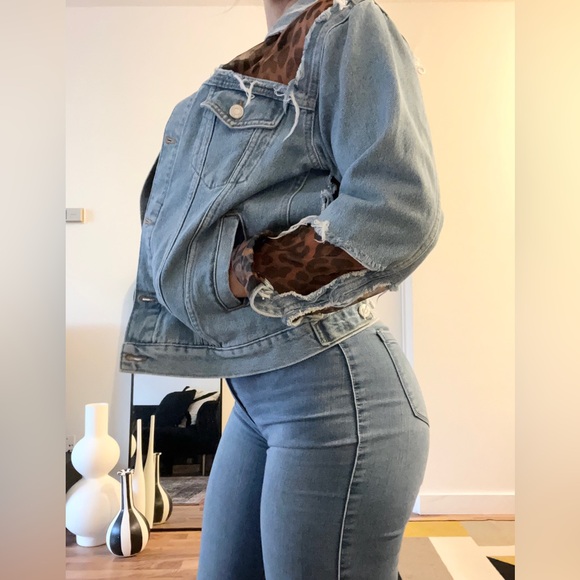 Unique Jean Jacket with Mesh cut-out. This. - Picture 2 of 7